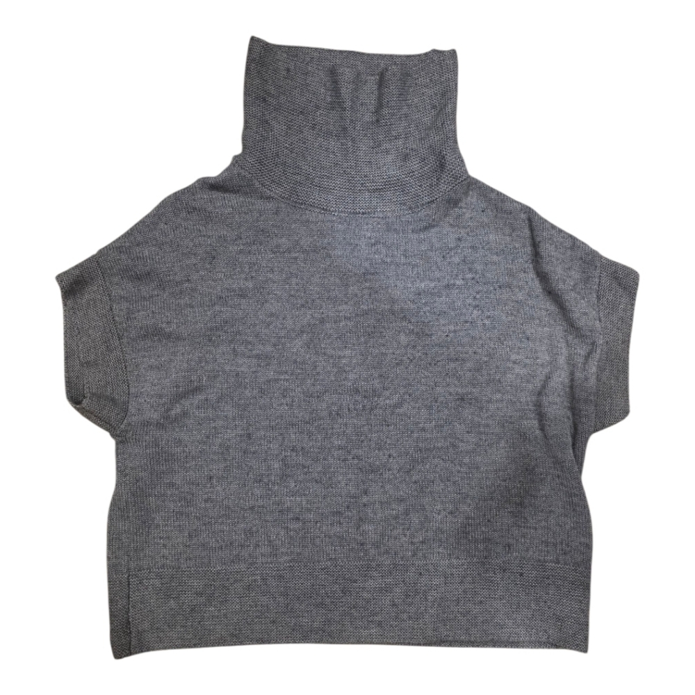 COLDWATER CREEK Gray Short Sleeve Turtleneck Sweater - Size Large